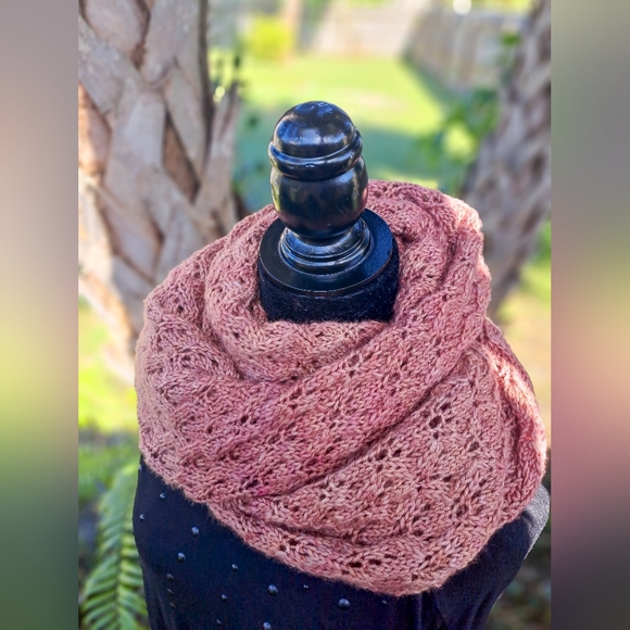 Hand Crafted OOAK Classic Exquisite Contemporary Wool Rosewood Knit Scarf - Picture 14 of 16